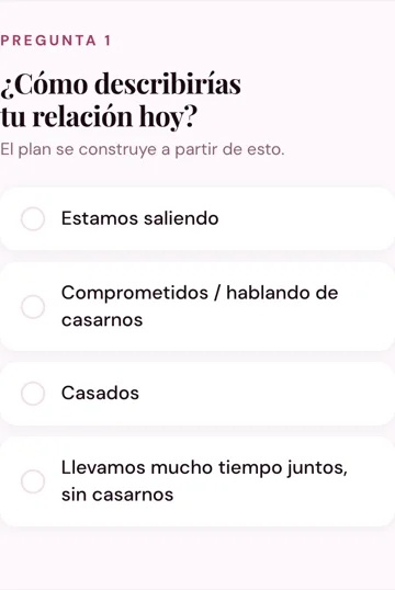 Primera pregunta del test gratuito de Couples Wellness